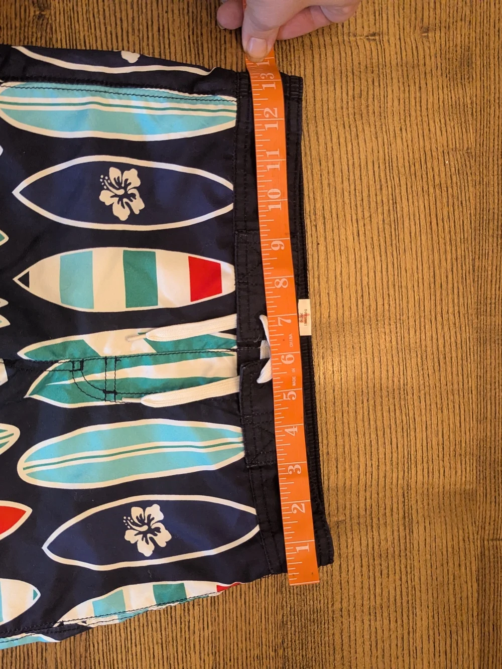 EUC Gymboree Boys 6 Surf Board Lined Tie Waist Swim Trunks Hawaiian Blue